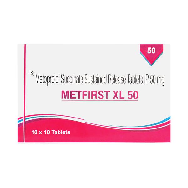 Metfirst XL 50 Tablet (Strip of 10) for hypertension, angina, Arrhythmia