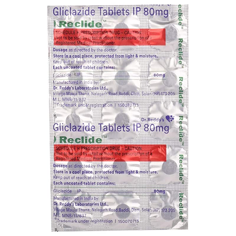 Reclide 80mg Tablet (Strip of 15) to control blood sugar