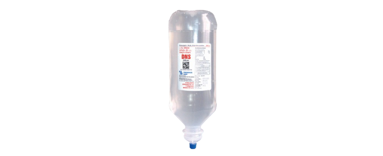 Fresenius Kabi DNS IV Solution 500ml contains Dextrose Anhydrous 5g, Sodium Chloride 0.9g