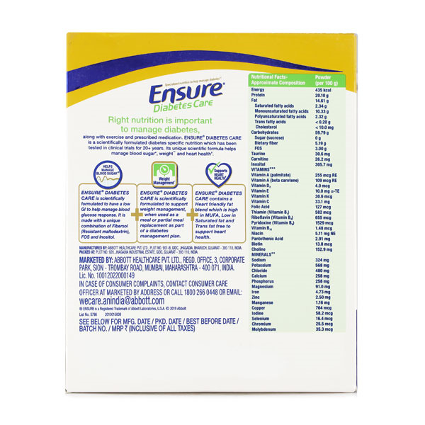 Ensure Diabetes Care Chocolate Powder 200g (Refill Pack)