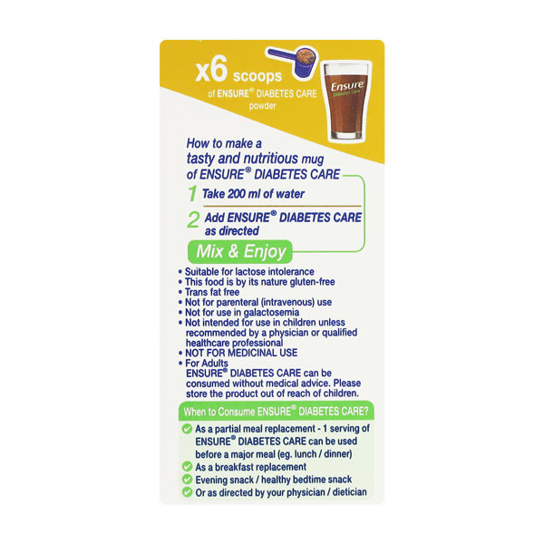 Ensure Diabetes Care Chocolate Powder 200g (Refill Pack)