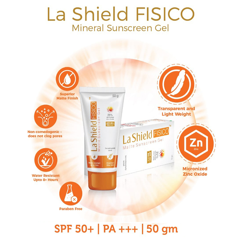 La Shield Fisico SPF 50+ Matte Sunscreen Gel 50g