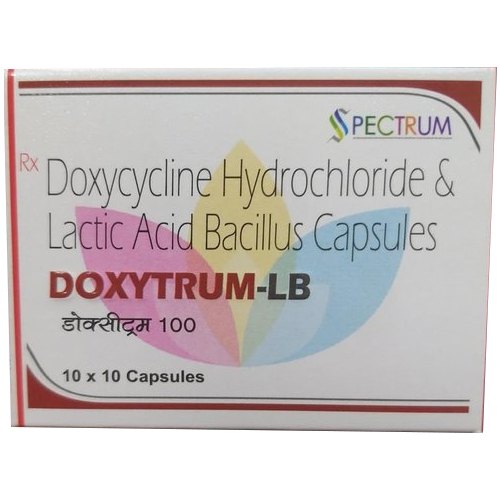 Doxytrum LB Capsule (Strip of 10) contains Doxycycline 100mg, Lactobacillus