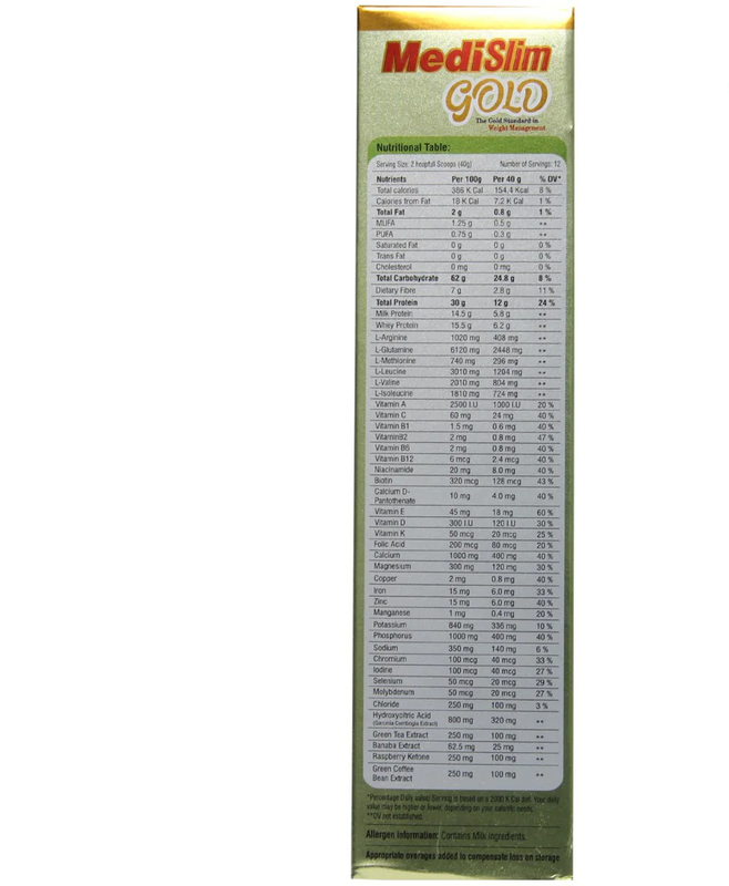 MediSlim Gold Vanilla Powder 500g (Refill Pack)