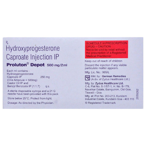 Proluton Depot 500mg Injection 2ml to prevent premature labor in pregnant women