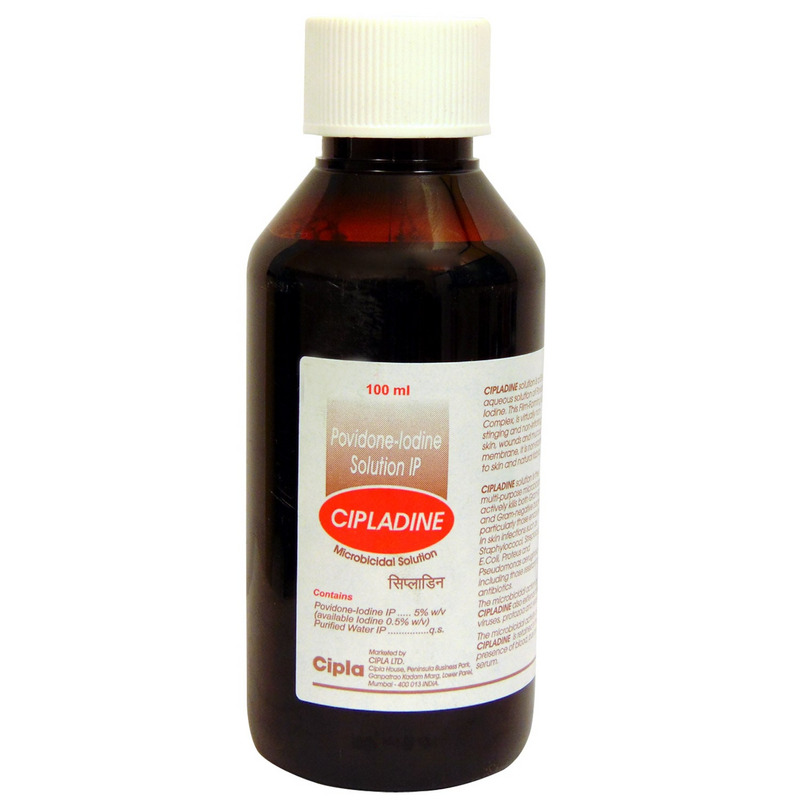 Cipladine 5% Solution 100ml for treatment and prevention of Wound infection