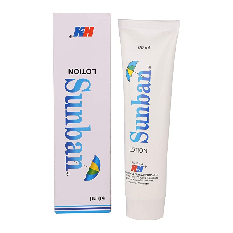 Sunban Lotion 60ml contains Octyl methoxycinnamate, Oxybenzone, Titanium dioxide