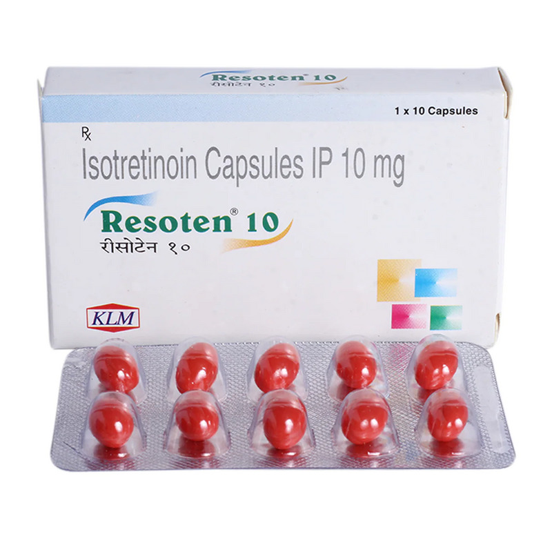 Resoten 10 Capsule (Strip of 10) for treatment of Acne