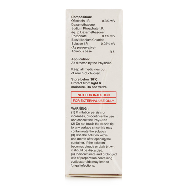 Candibiotic AB Ear Drops 5ml contains Ofloxacin 0.3% w/v, Dexamethasone 0.1% w/v