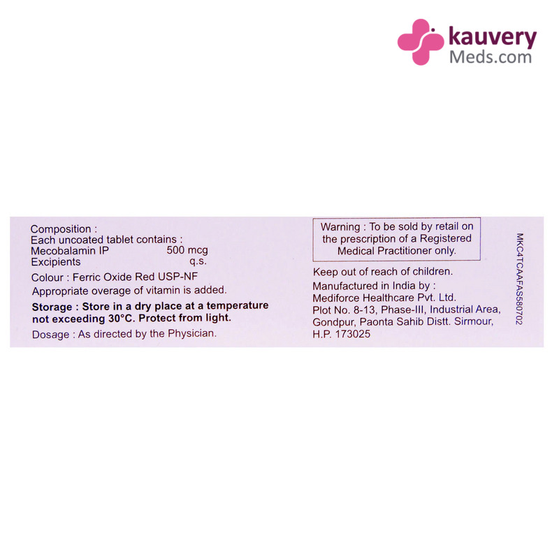 Nurokind 500 Tablet (Strip of 10) for Vitamin B12 deficiency