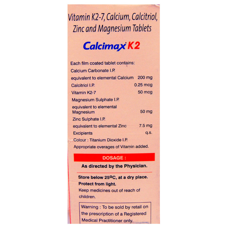 Calcimax K2 Tablet (Strip of 15) for calcium absorption and strong bones