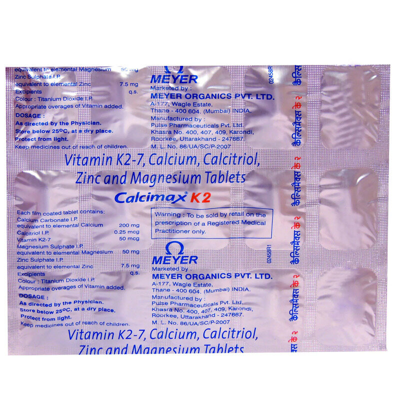 Calcimax K2 Tablet (Strip of 15)