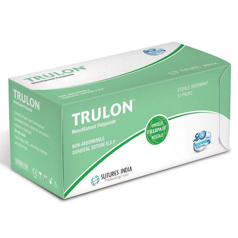 Sutures India Trulon SN 3328 3-0 Surgical Suture 70cm