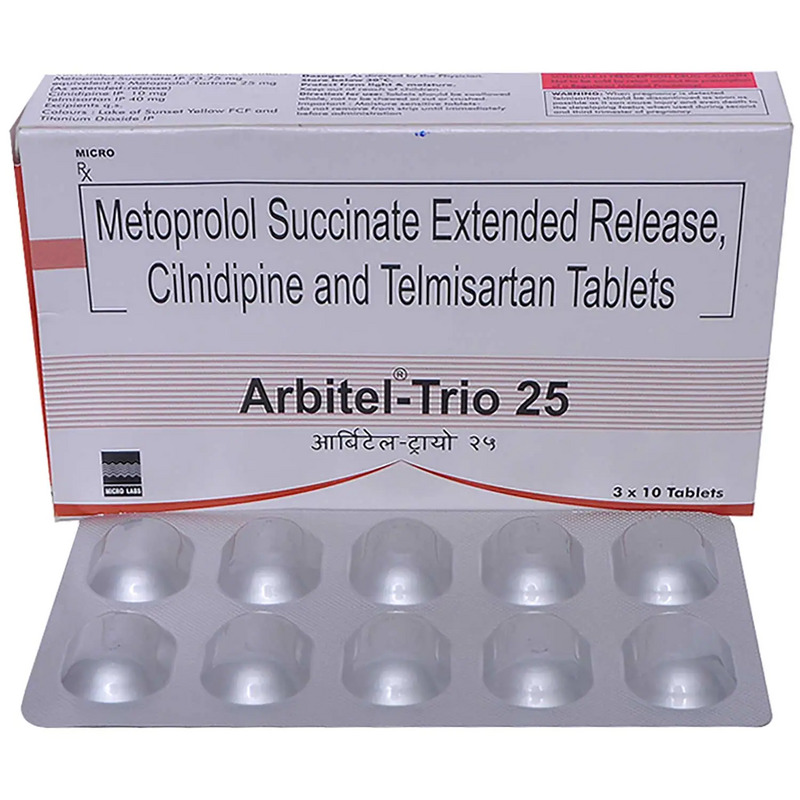 Arbitel-Trio 25 Tablet ER (Strip of 10) for high blood pressure