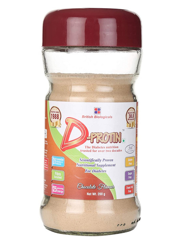 D-Protin Chocolate Powder 200g for Type 1 Diabetes, Type 2 Diabetes