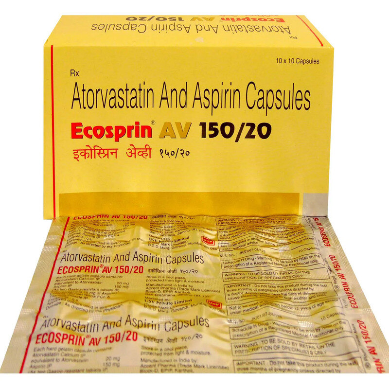 Ecosprin AV 150/20 Capsule (Strip of 10) to prevent blood clots, heart attack, stroke