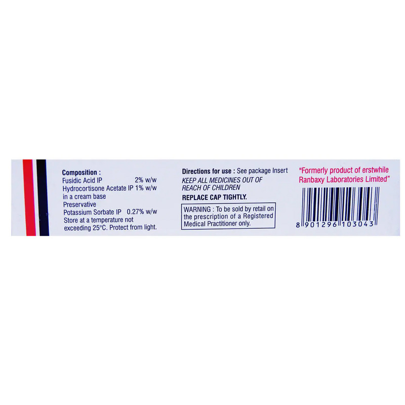 Fucidin H Cream 15g contains Hydrocortisone 1% w/w, Fusidic Acid 2% w/w