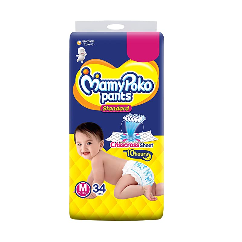 MamyPoko Pants Standard Crisscross Sheet Diapers M 34's