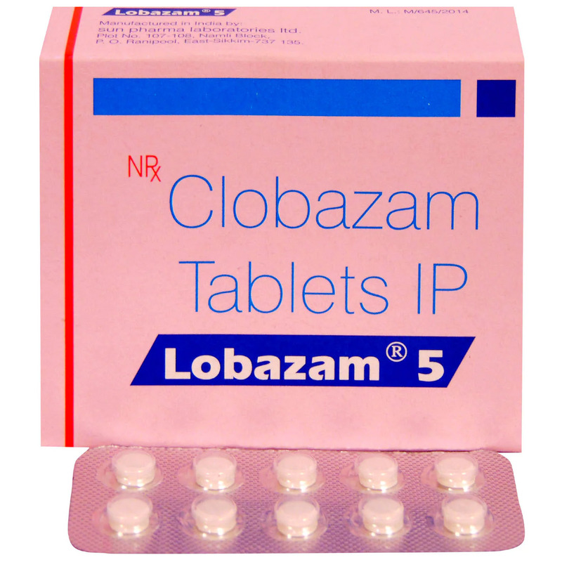 Lobazam 5 Tablet (Strip of 10) for treatment of epilepsy or seizures and severe anxiety