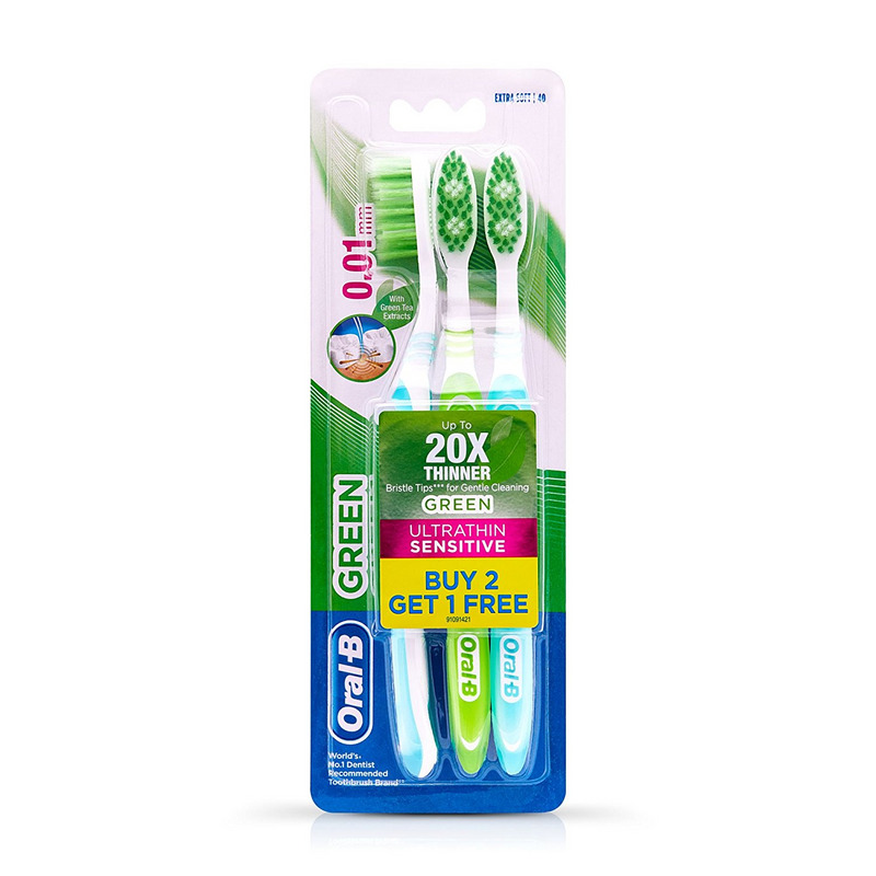 Oral-B Ultrathin Sensitive Green Toothbrush (Buy 2 Get 1 Free)