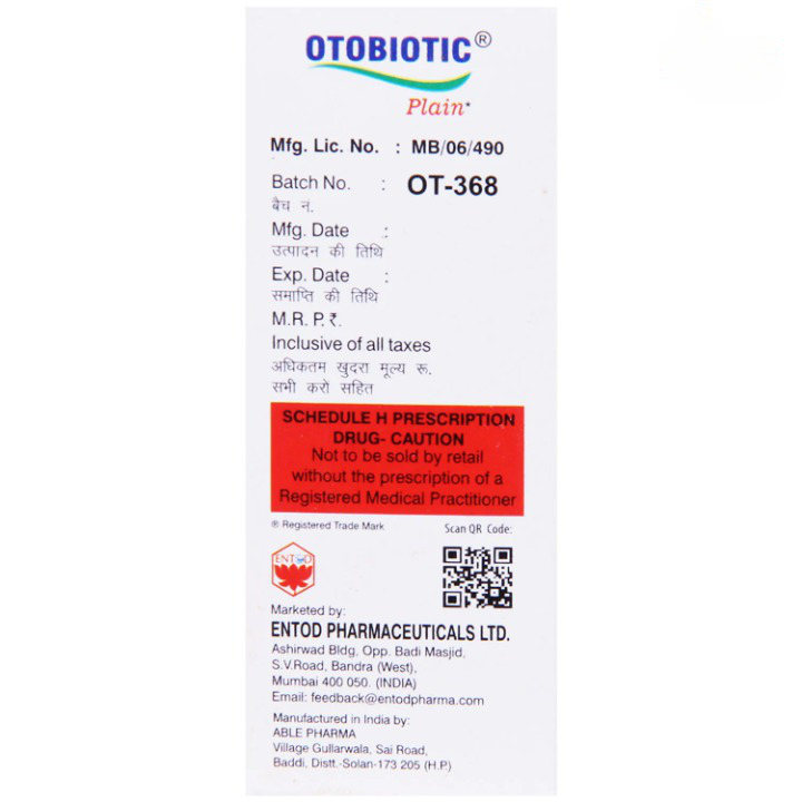 Otobiotic Plain Ear Drops 5ml contains Beclomethasone, Clotrimazole, Lidocaine, Neomycin