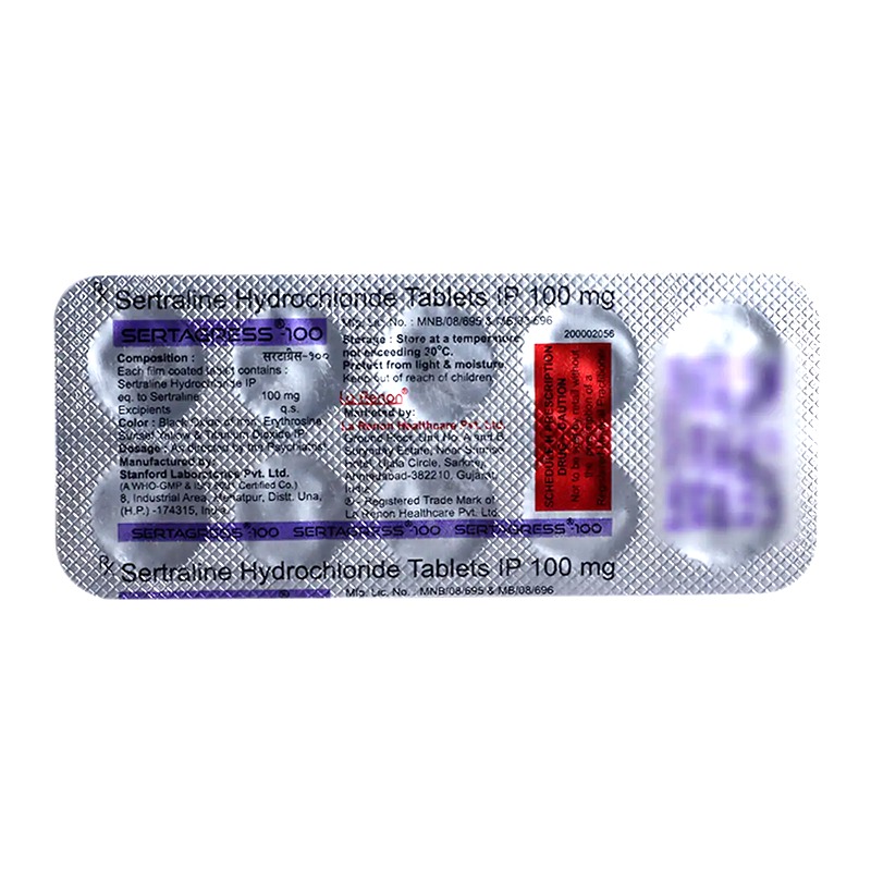 Sertagress-100 Tablet (Strip of 10) contains Sertraline 100mg