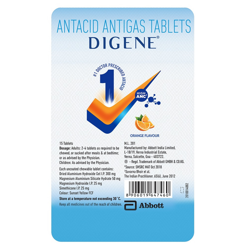 Digene Orange Acidity & Gas Relief Tablet