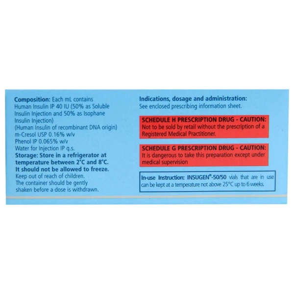 Insugen 50/50 40IU/ml Injection 10ml