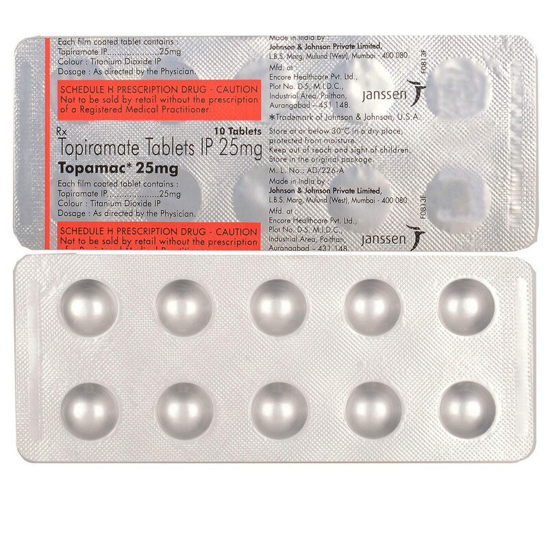 Topamac 25mg Tablet 10's