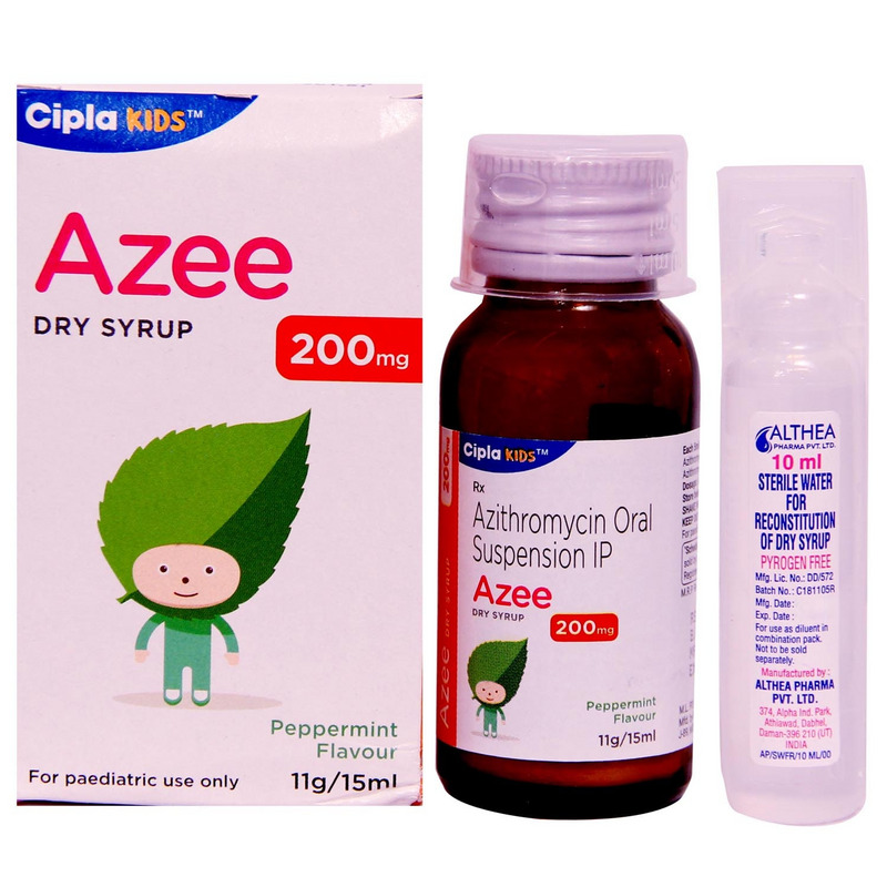 Azee 200mg Peppermint Flavour Dry Syrup 15ml