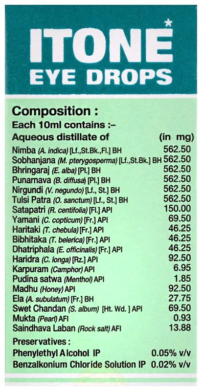 Itone Ayurvedic and Herbal Eye Drops 10ml