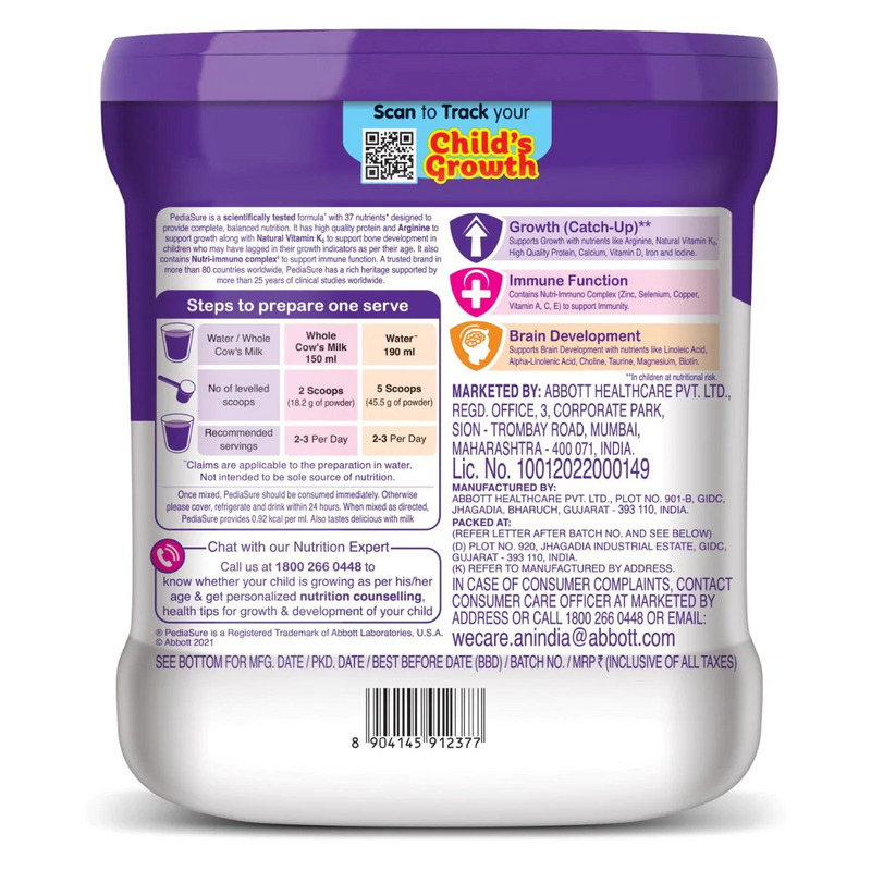 PediaSure Vanilla Delight Kids Nutrition Powder 400g (Jar)