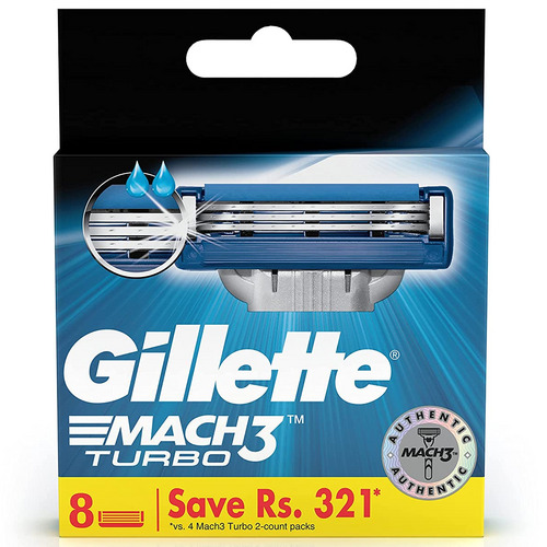 Gillette Mach3 Turbo Razor Blade Cartridge 8's