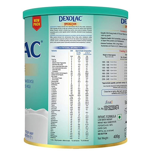 Dexolac Special Care Infant Formula Powder 400g Tin