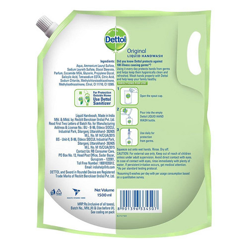 Dettol Original Liquid Hand Wash Refill 1500ml