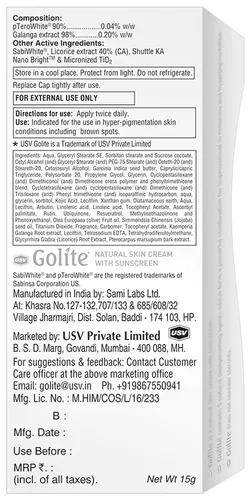 Golite Skin Cream with Sunscreen 15g