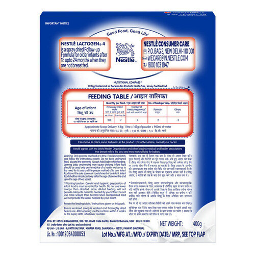 Nestle Lactogen 4 Follow-Up Infant Formula 400g (18-24 months)