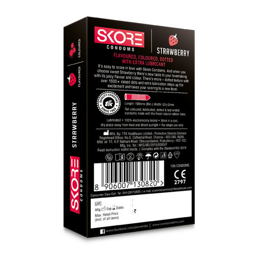 Skore Strawberry Condoms 10's