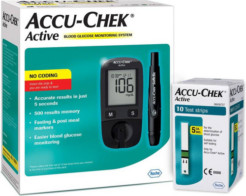 Accu-Chek Active Glucose Monitoring Kit 10 Free Strips