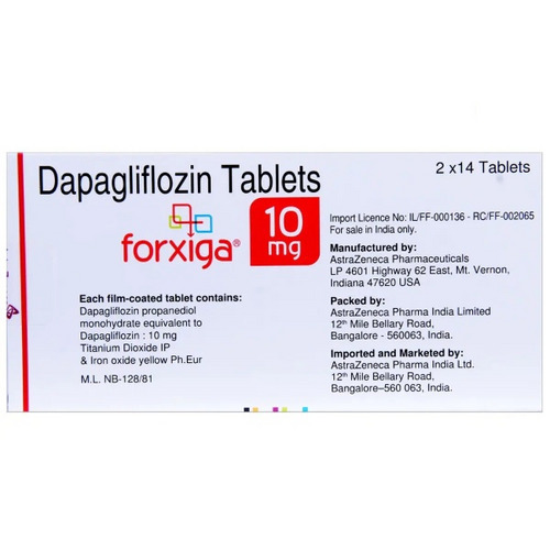 Forxiga 10mg Tablet 14's contains Dapagliflozin 10mg