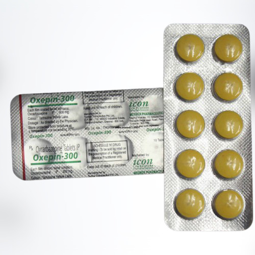 Oxepin-300 Tablet 10's contains Oxcarbazepine 300mg