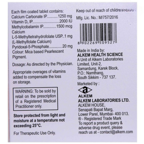 Gemcal XT Tablet 15's used for treatment of calcium deficiency, osteoporosis