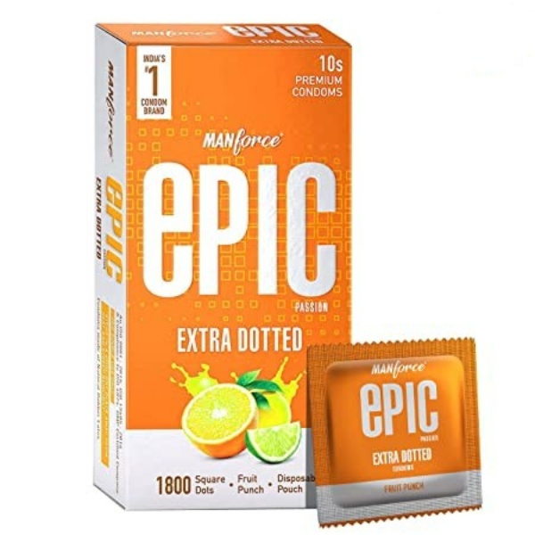 Manforce Epic Passion Fruit Punch Flavoured Condoms 10's