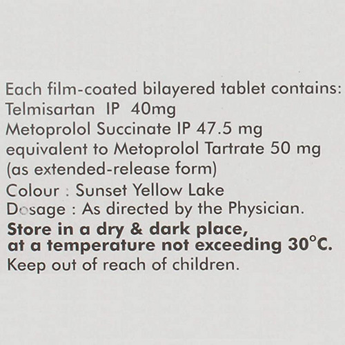 Arbitel-MT 50 Tablet 7's contains Telmisartan 40mg, Metoprolol 50mg