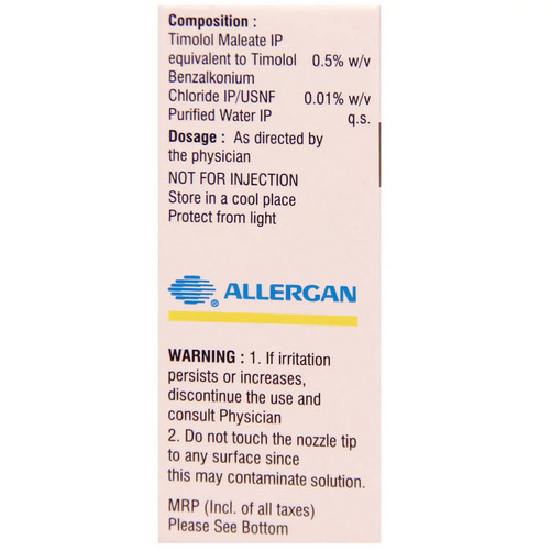 Glucomol 0.5% Eye Drops 5ml contains Timolol 0.5% w/v