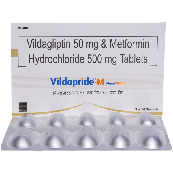 Vildapride-M 50mg/500mg Tablet 10's