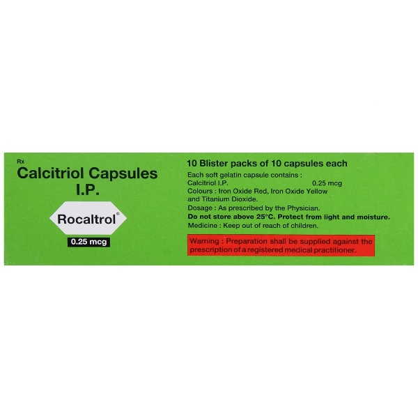 Rocaltrol 0.25mcg Capsule 10's contains Calcitriol 0.25mcg