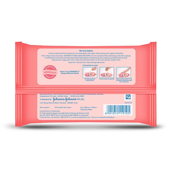 Johnson's Baby Skin Care Wipes 10's