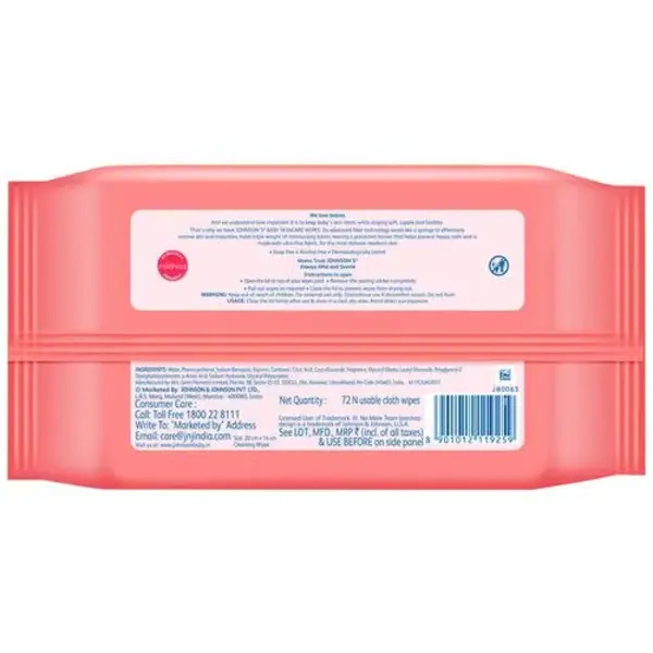 Johnson's Baby Skin Care Wipes 72's