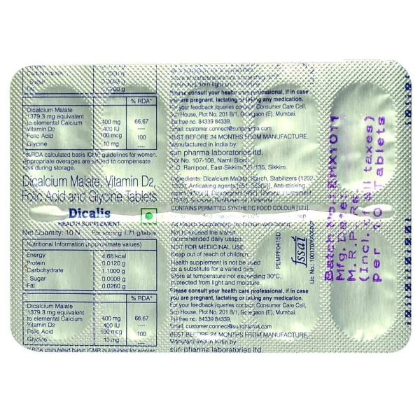 Dicalis Tablet 10's used to strengthen weak bones